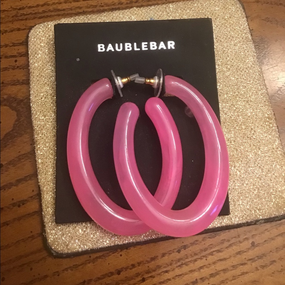 Baublebar  pink loop earrings New with Tags studded ends pretty look